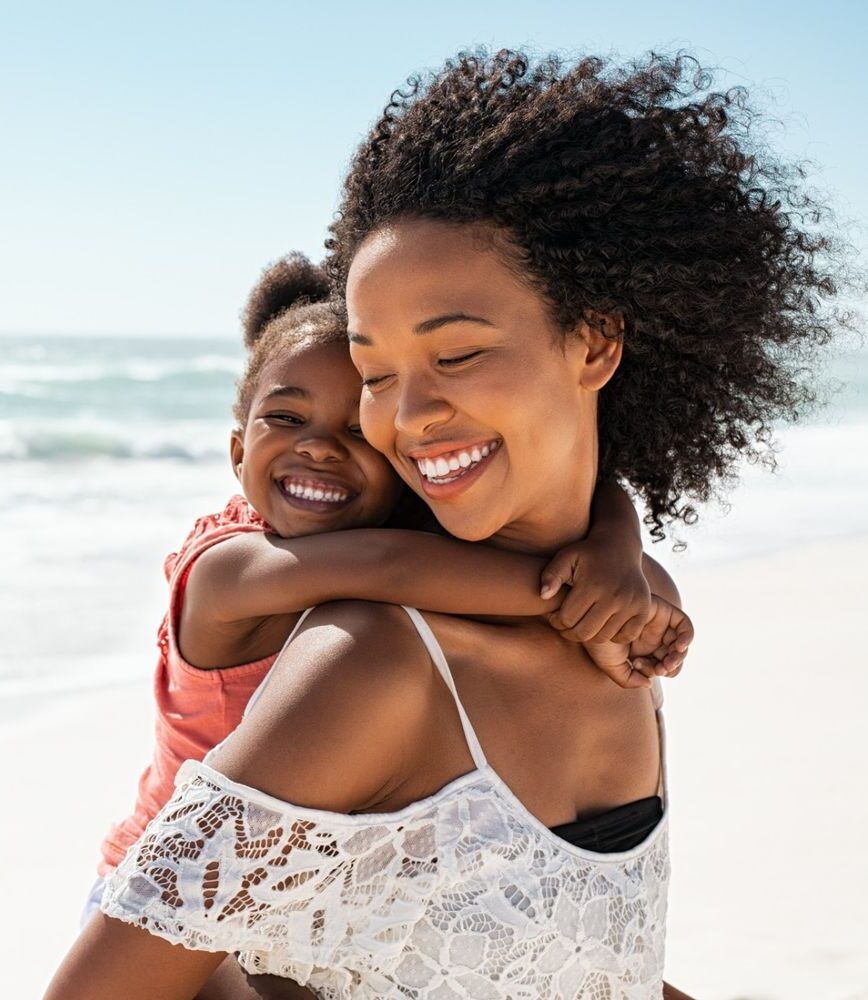 Woman with young girl