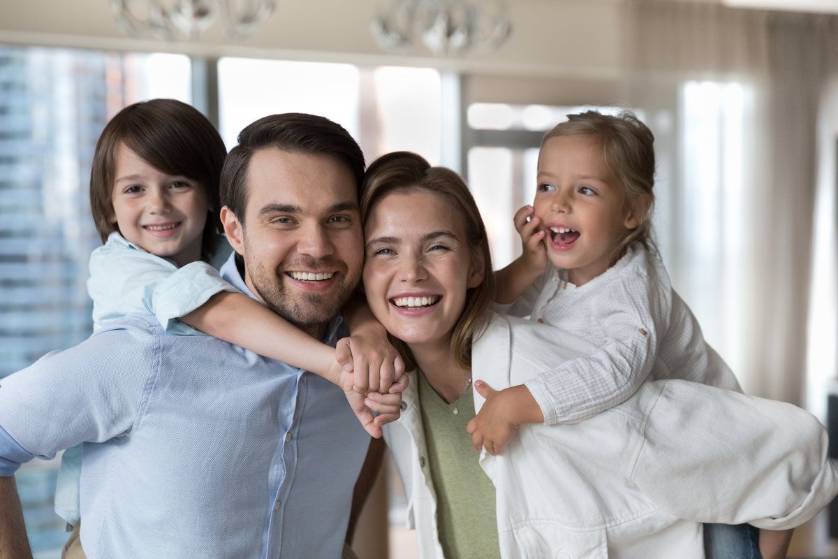 Happy family at dental clinic